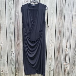 Eloquii Spandex Layered V Neck Little Black Dress